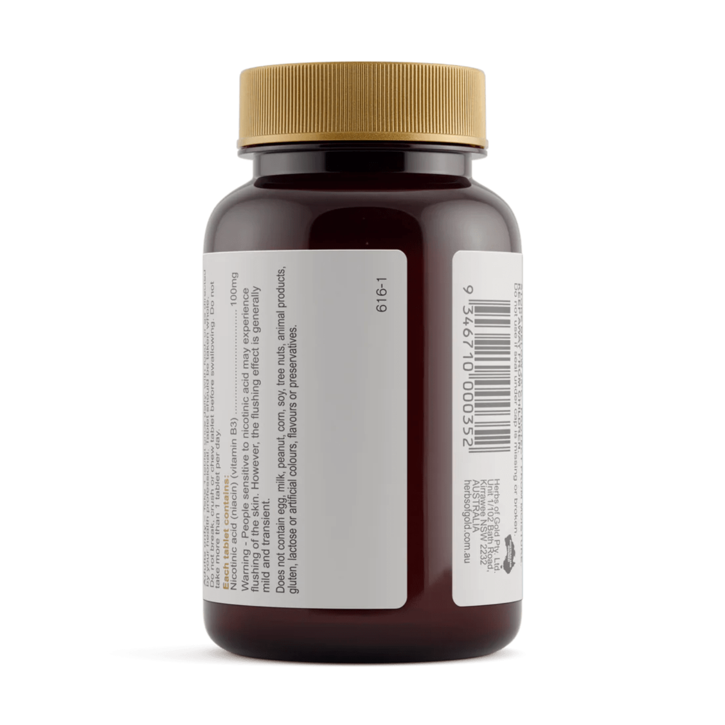 Herbs of Gold Niacin 100mg Extended Release 60 Modified Release Tablets