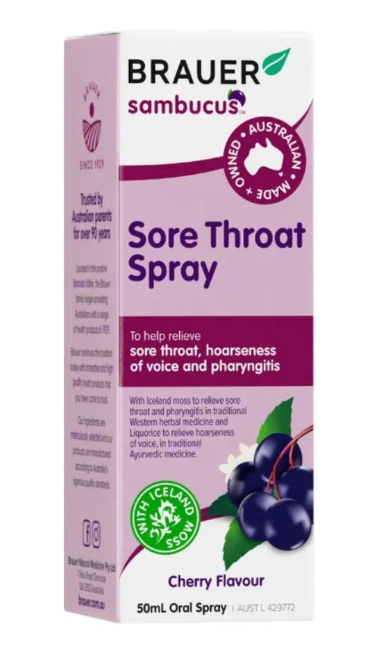 Brauer Sore Throat Spray 50mL