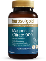 Herbs of Gold Magnesium Citrate 900 60 Capsules (Exp date: 11/24)