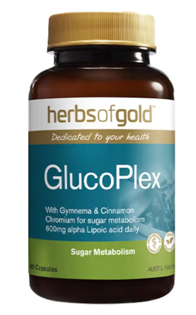 Herbs of Gold GlucoPlex 60 Capsules (Exp date: April 2027)