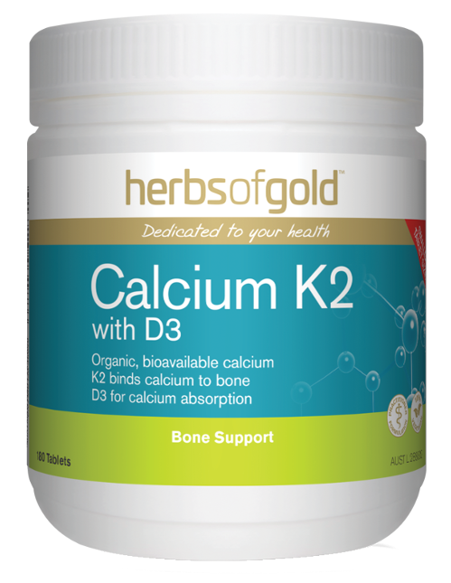 Herbs of Gold Calcium K2 with D3 180 Tablets