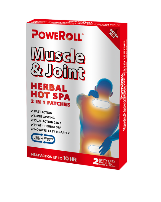 PoweRoll Muscle & Joint Herbal Hot Spa 2 IN 1 Patches 2Pcs