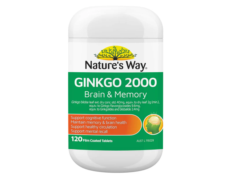 Nature's Way Ginkgo 2000 Brain & Memory 120 Tablets
