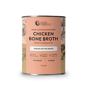 Nutra Organics Chicken Bone Broth Immune Gut Wellbeing Miso Ramen 125g