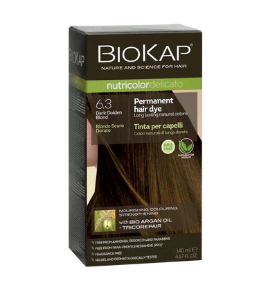 Biokap Nutricolor Delicato 6.3 Dark Golden Blond Permanent Hair Dye