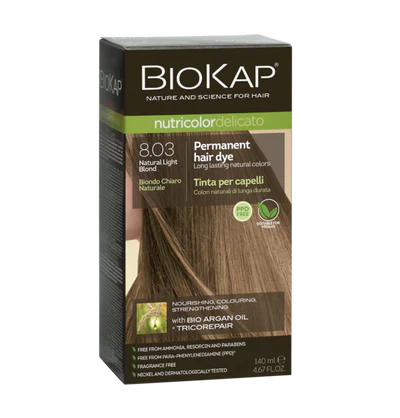 Biokap Nutricolor Delicato 8.03 Natural Light Blond Permanent Hair Dye