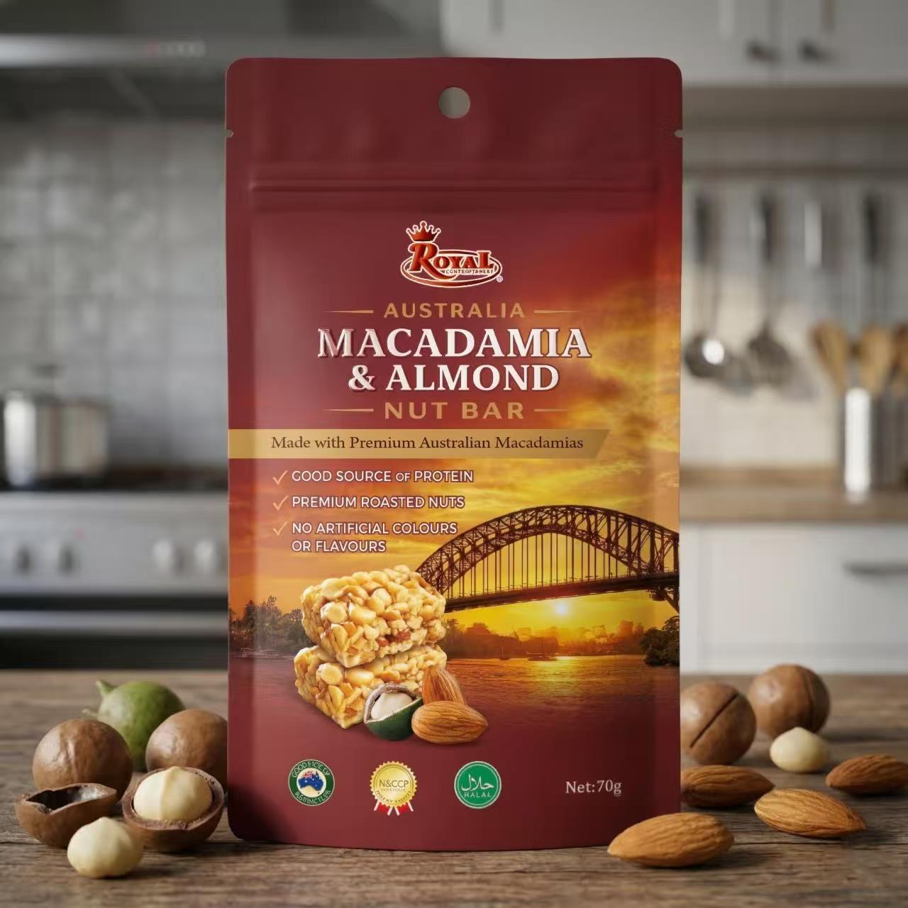 Royal Macadamia & Almond Nut Bar 70g
