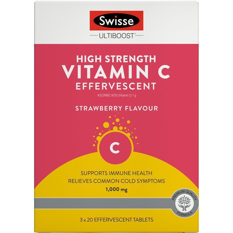 Swisse High Strength Vitamin C 1000mg Effervescent 60 Tablets