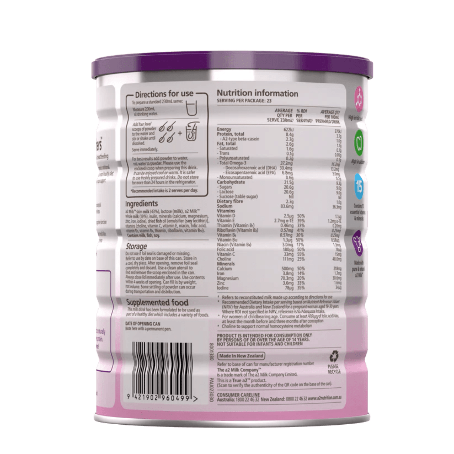 A2 Nutrition for Mothers 900g - BeeVitamins