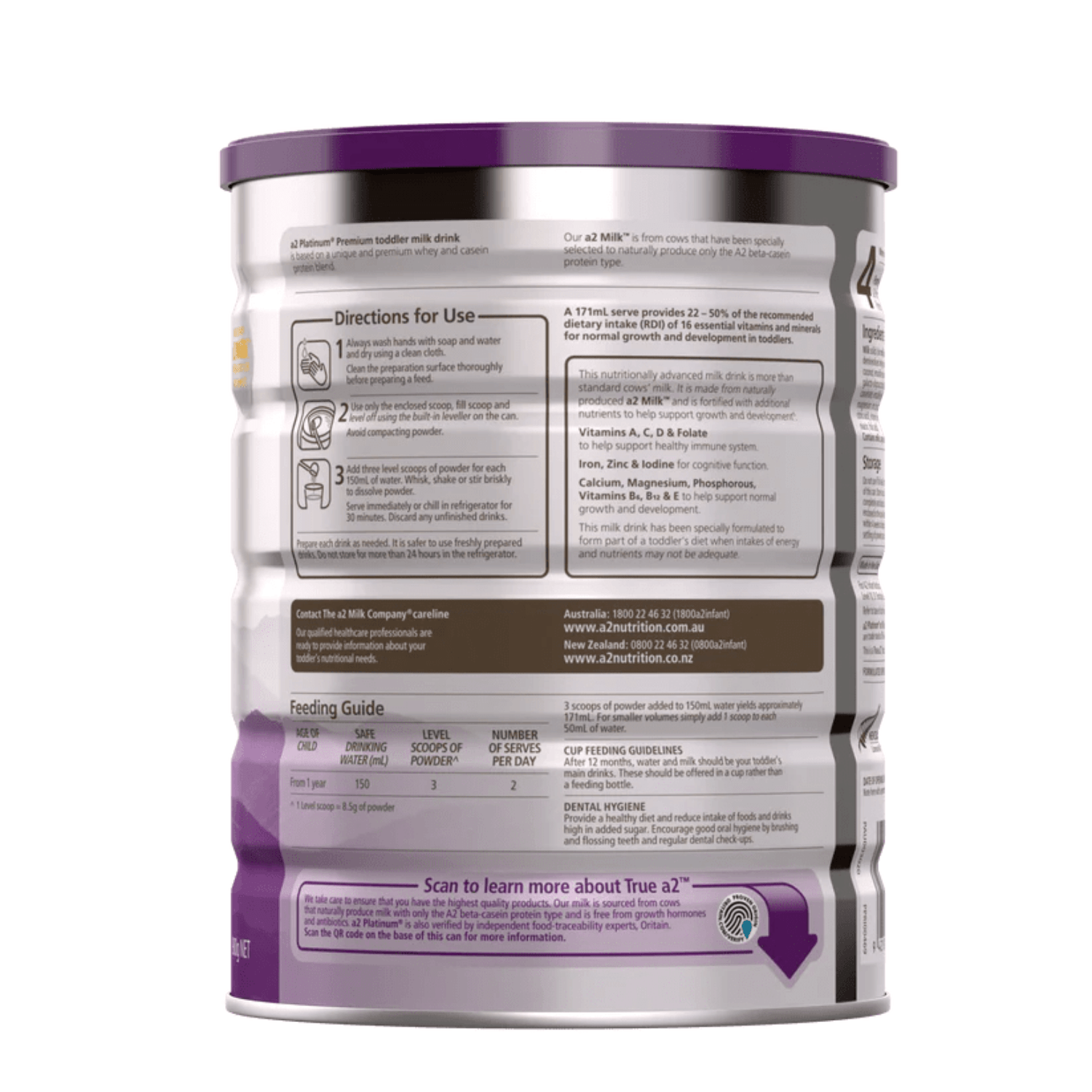 A2 Platinum Toddler Formula Stage 3 1 - 3 years 900g - BeeVitamins