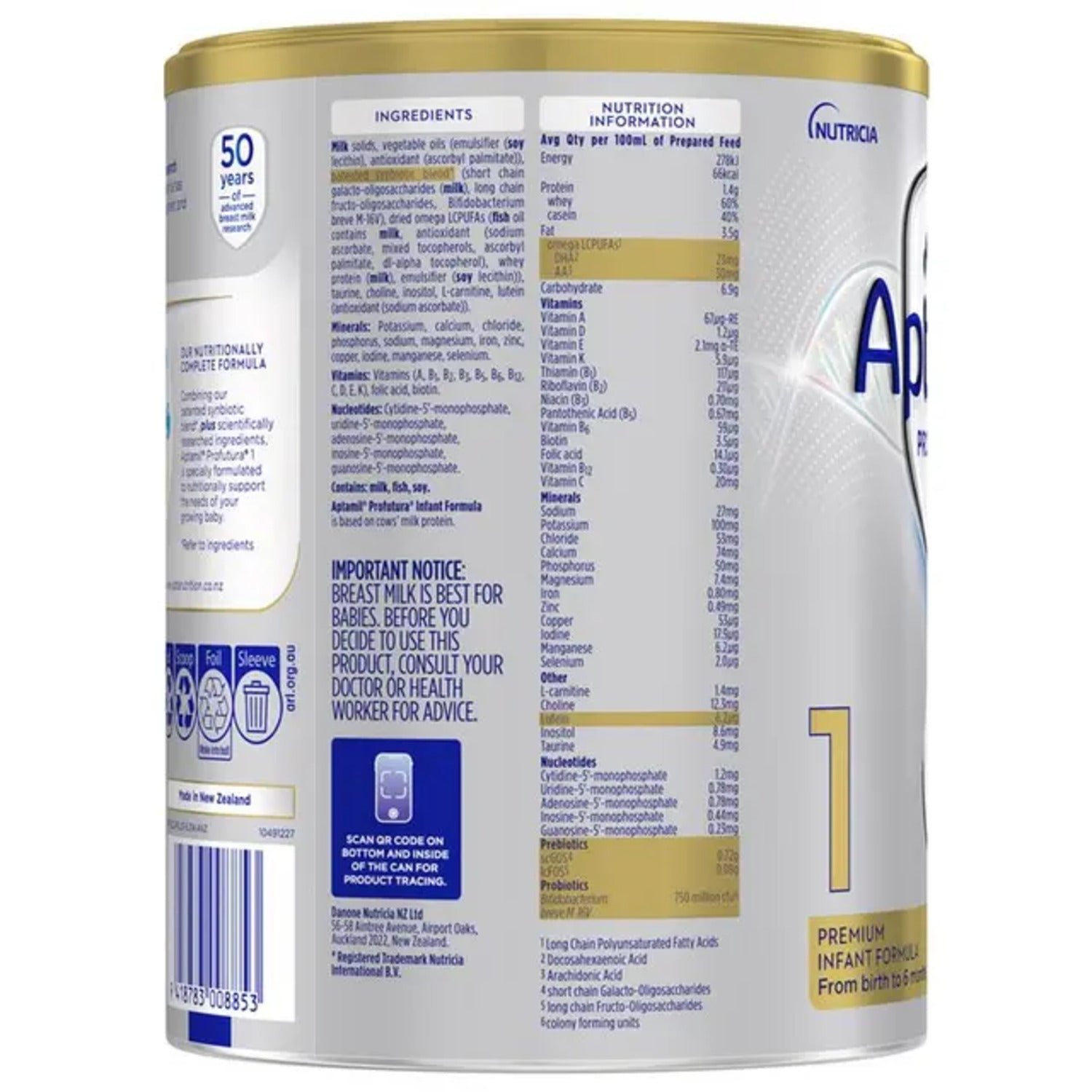 Aptamil Profutura Stage 1 Infant Formula 900g - BeeVitamins