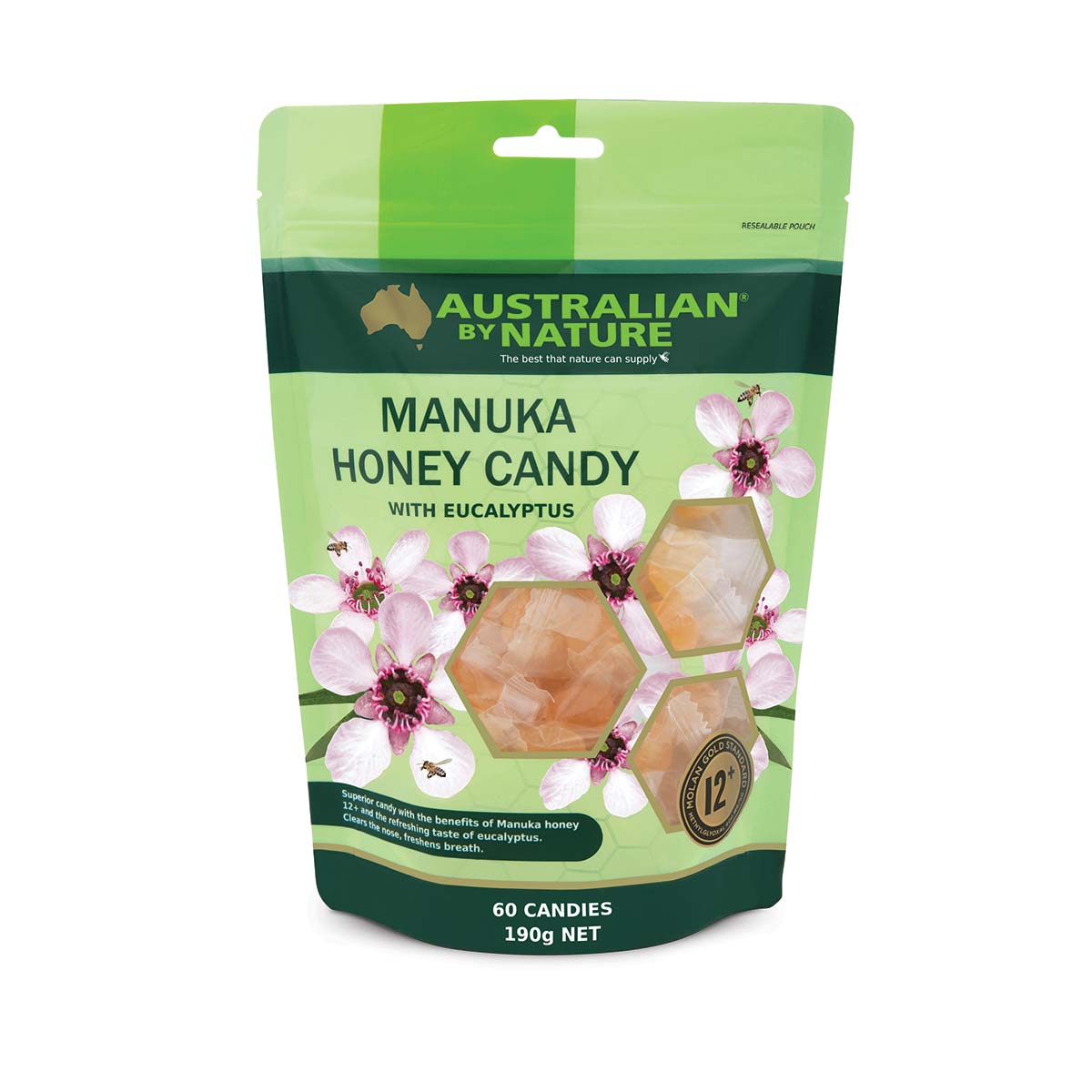 Australian by Nature Manuka & Eucalyptus 12+ (MGO 400) 60 Candies - BeeVitamins