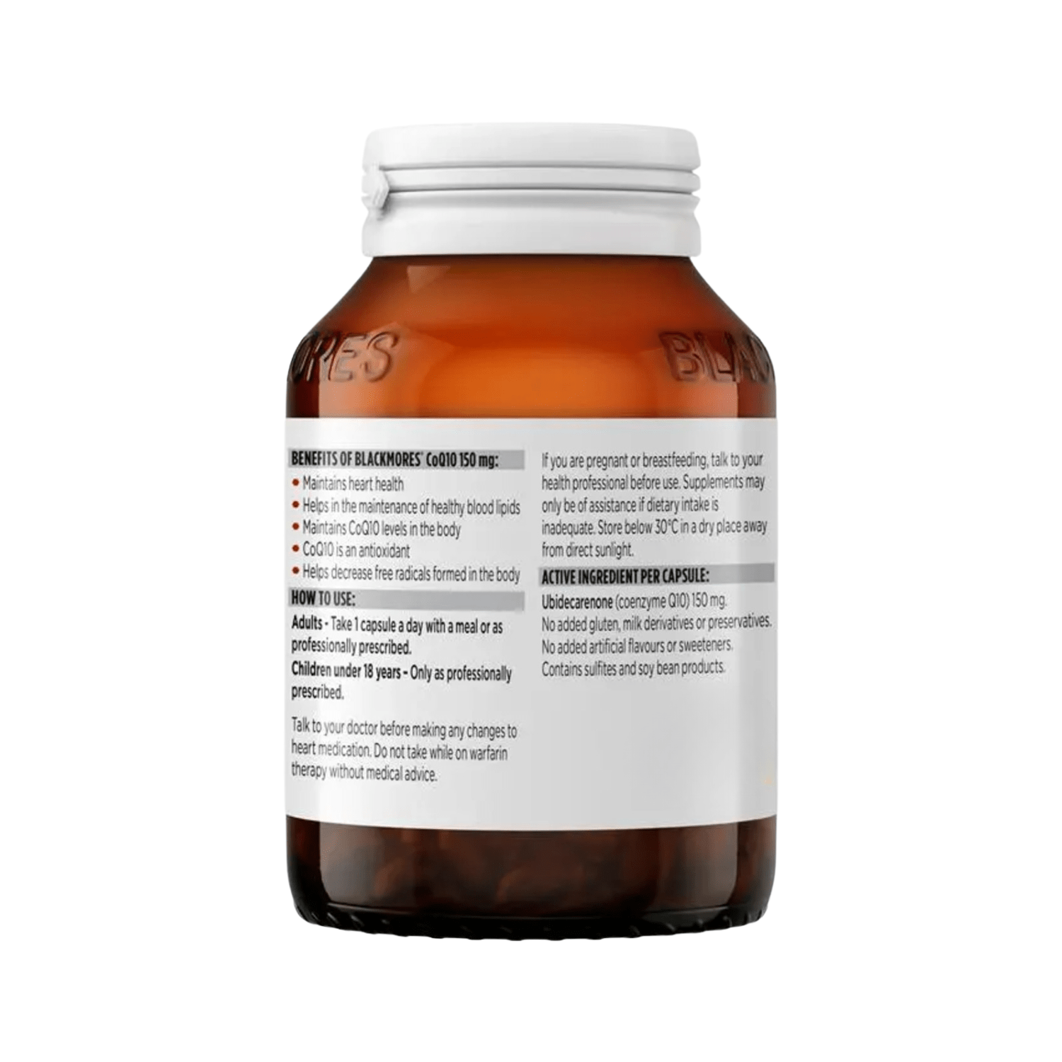 Blackmores CoQ10 150mg High Potency 125 Capsules - BeeVitamins
