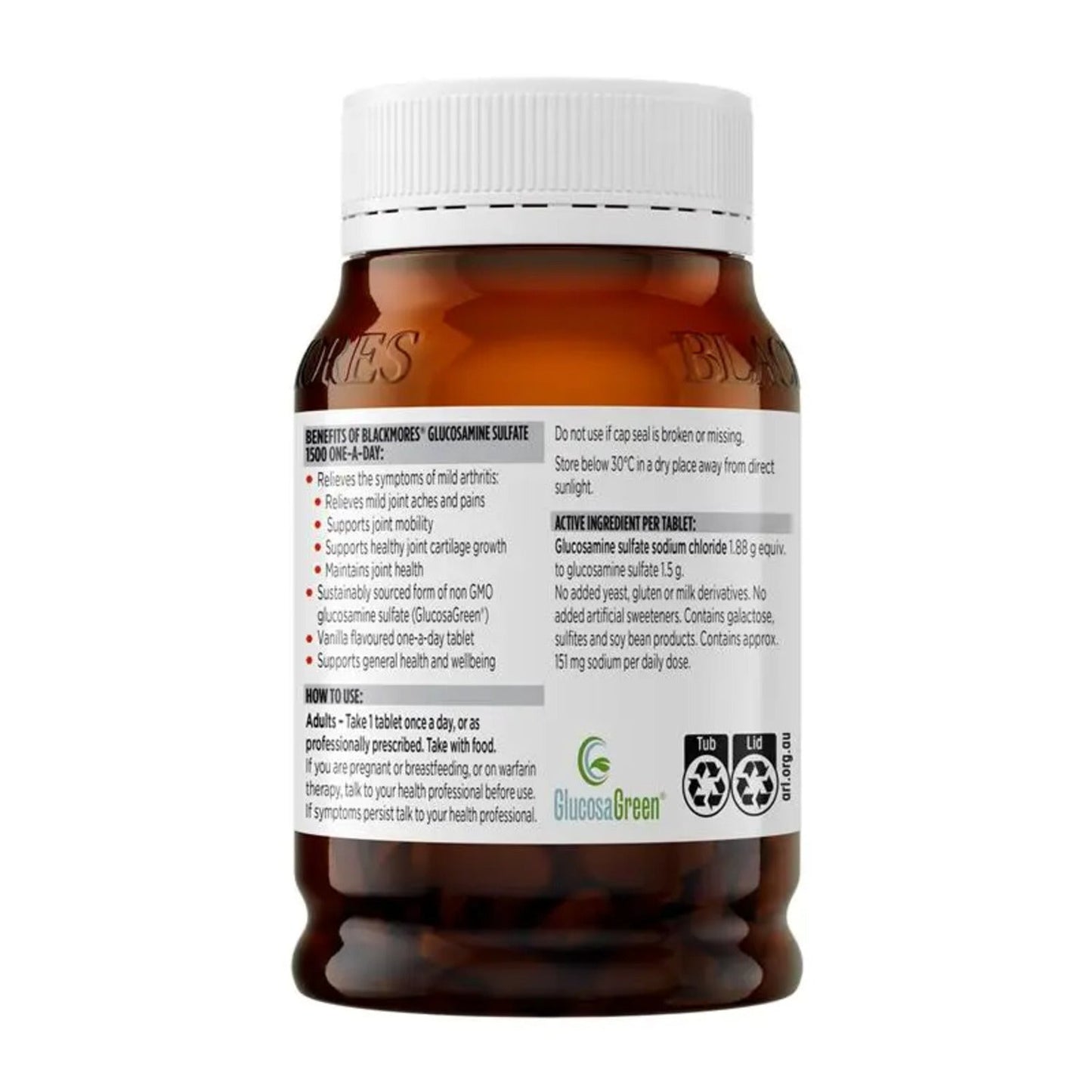 Blackmores Glucosamine Sulfate 1500 One - A - Day 180 Tablets - BeeVitamins