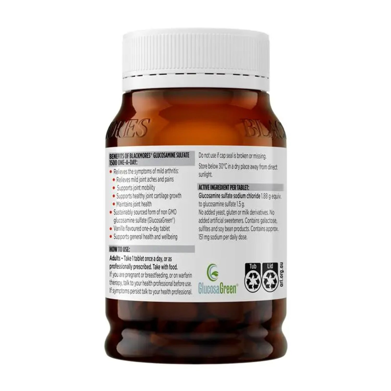 Blackmores Glucosamine Sulfate 1500 One - A - Day 180 Tablets - BeeVitamins