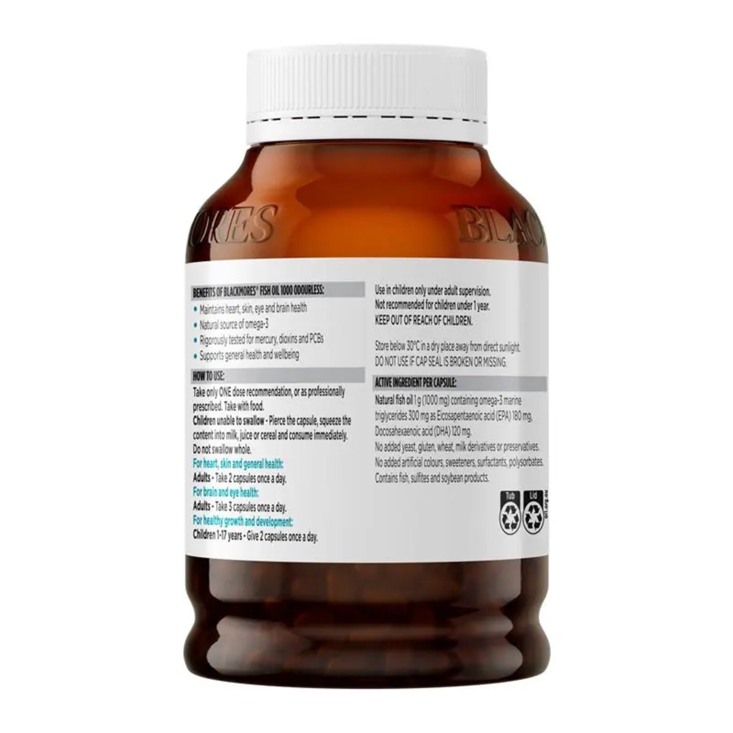 Blackmores Odourless Fish Oil 1000mg 400 Capsules - BeeVitamins