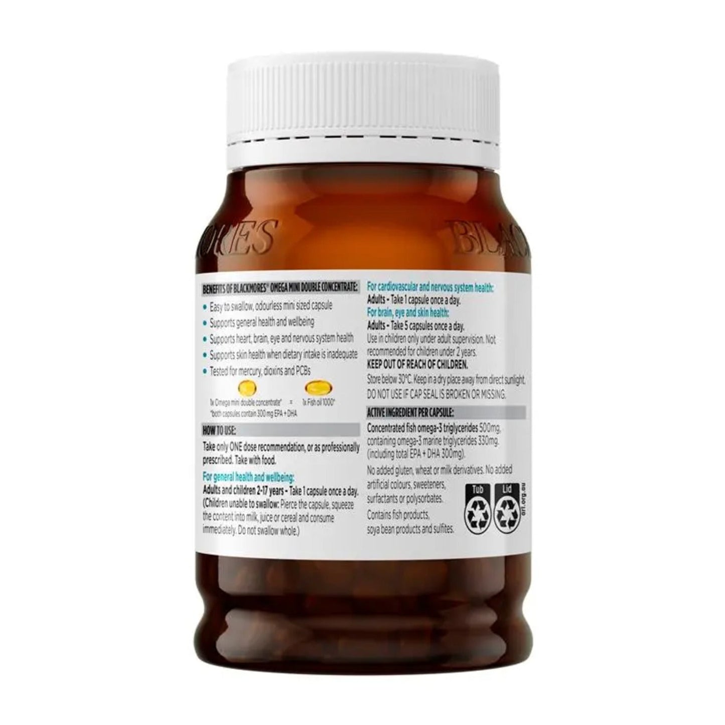 Blackmores Omega Mini Double Concentrate Odourless 400 Capsules - BeeVitamins