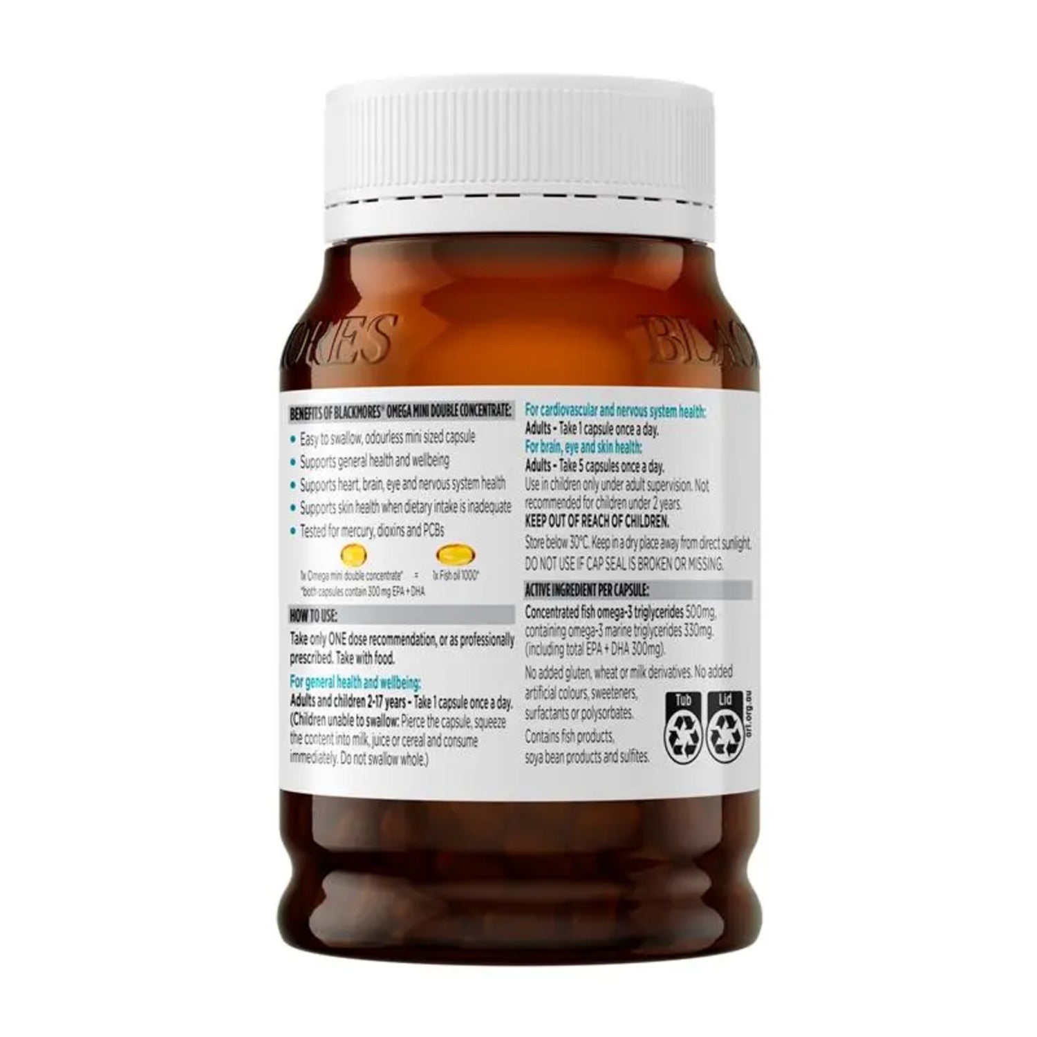 Blackmores Omega Mini Double Concentrate Odourless 400 Capsules - BeeVitamins