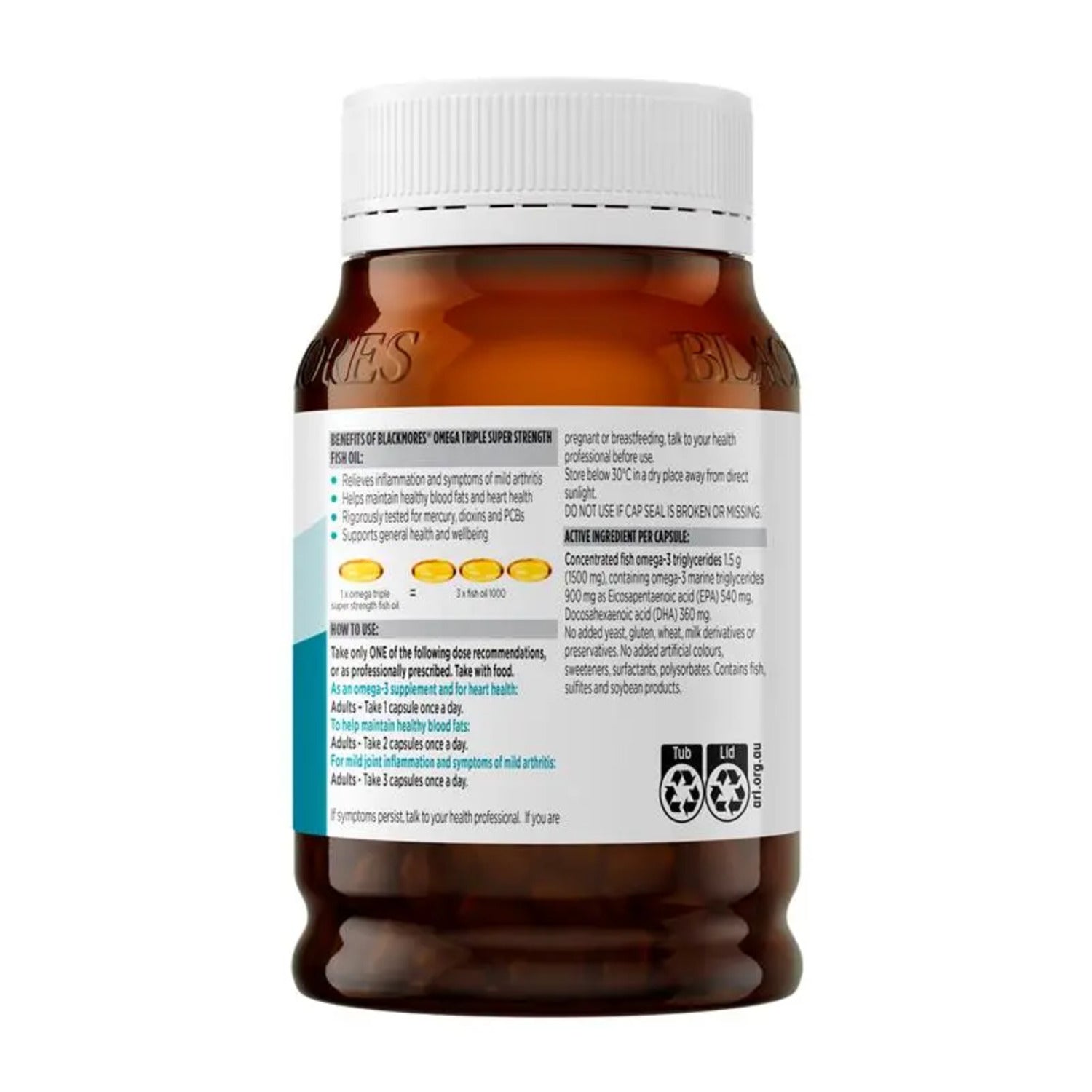 Blackmores Omega Triple Concentrated Fish Oil 150 Capsules - BeeVitamins