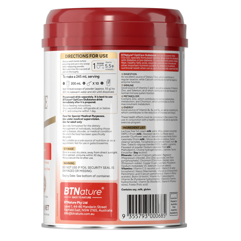 BTNature® OptiCare GluBalance Enriched Nutrition 800g - BeeVitamins