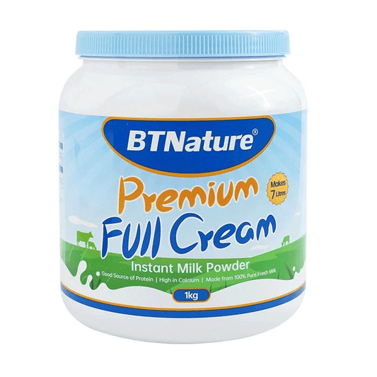BTNature Premium Full Cream Instant Milk Powder 1Kg - BeeVitamins