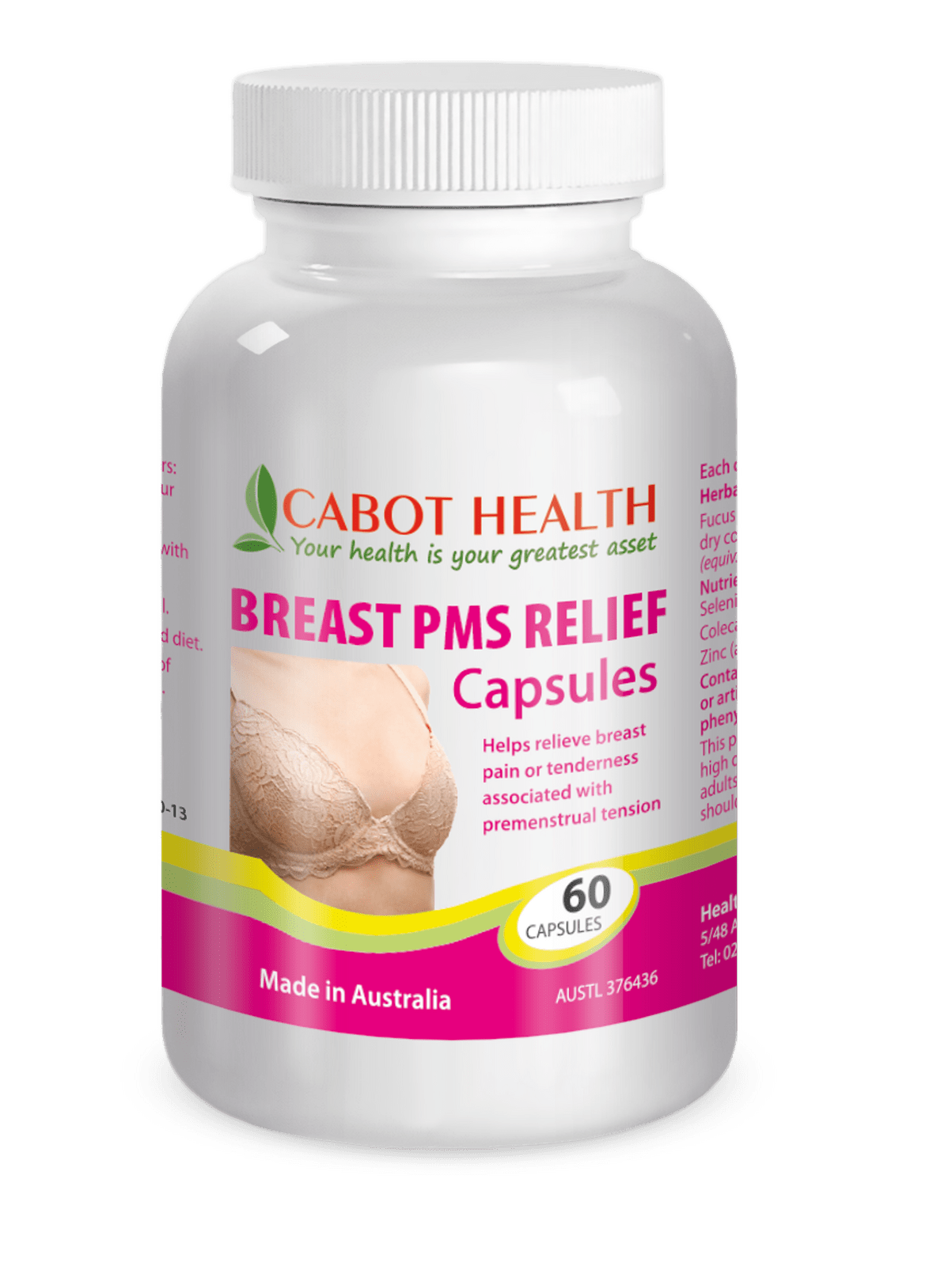 Cabot Health Breast PMS Relief 60 Capsules - BeeVitamins