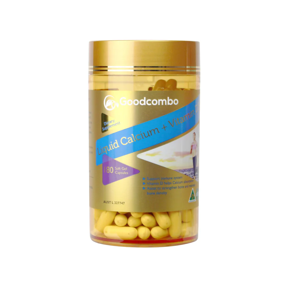 Goodcombo Liquid Calcium + Vitamin D3 180 Soft Gel Capsules