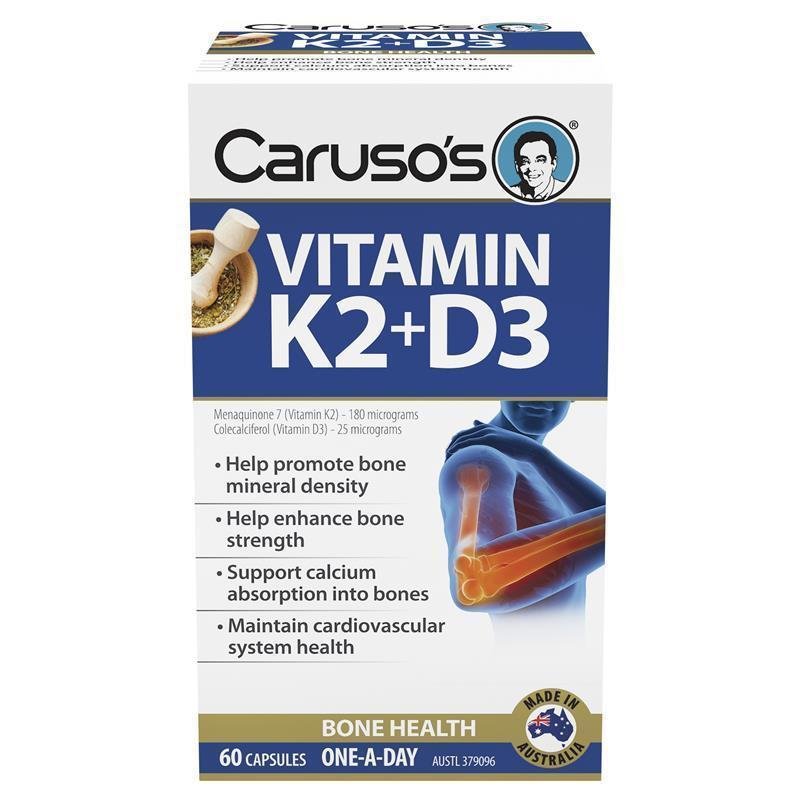 Carusos Vitamin K2 + D3 60 Capsules - BeeVitamins