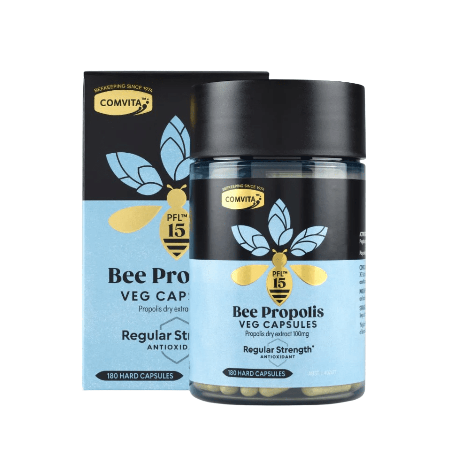 Comvita Bee Propolis PFL 15 Regular Strength Vege 180 Capsules - BeeVitamins