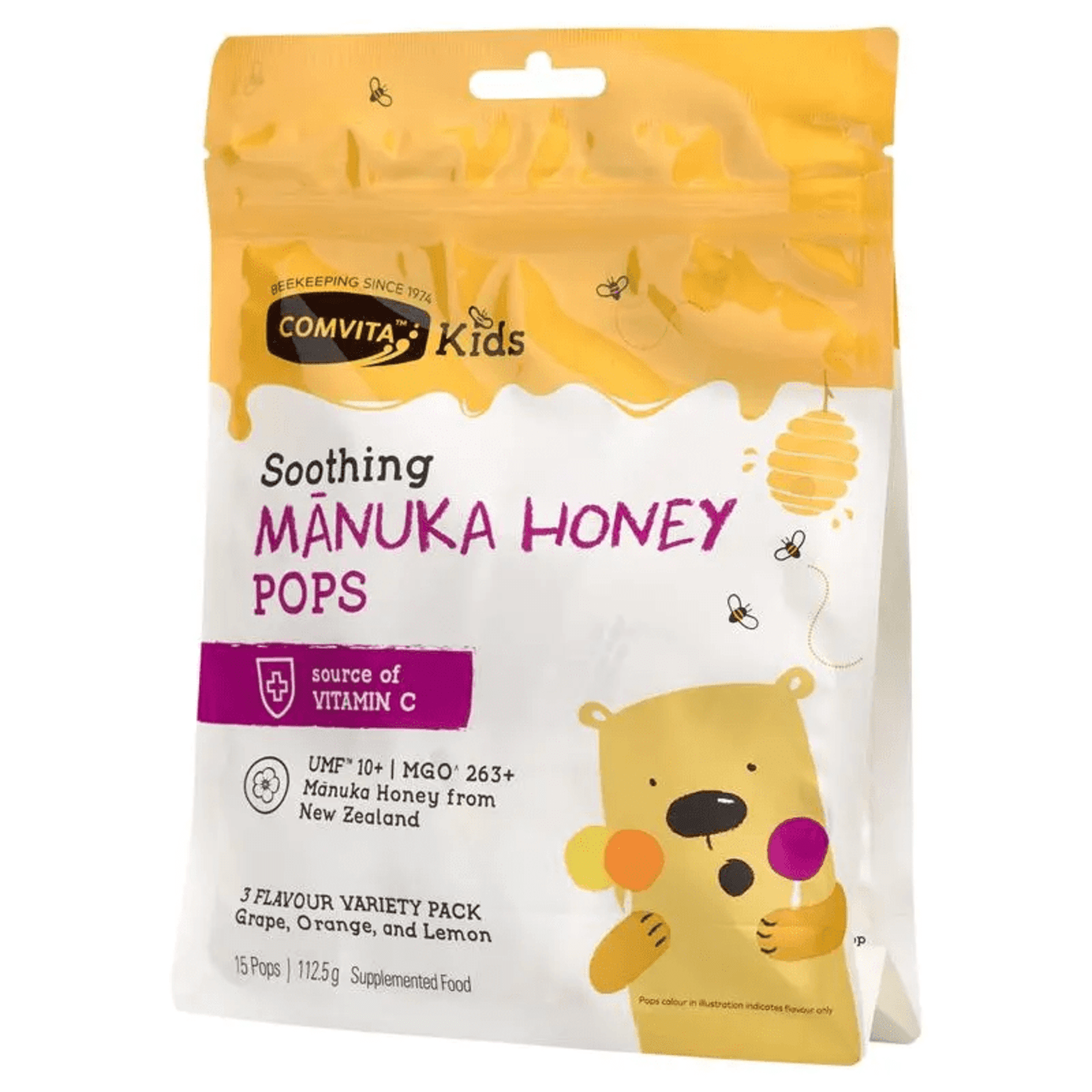 Comvita Childrens Lollipops Assorted Flavours 15 Pack - BeeVitamins