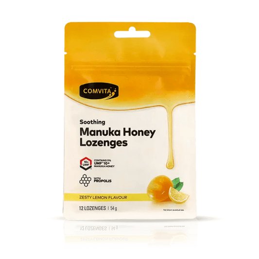 Comvita Manuka Honey Lozenges with Propolis (Lemon and Honey) 12 Lozenges - BeeVitamins