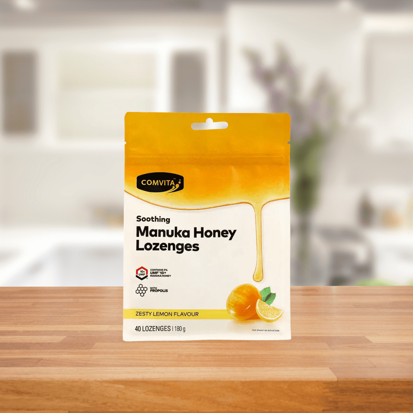 Comvita Manuka Honey Lozenges with Propolis - Lemon and Honey 40 Lozenges - BeeVitamins