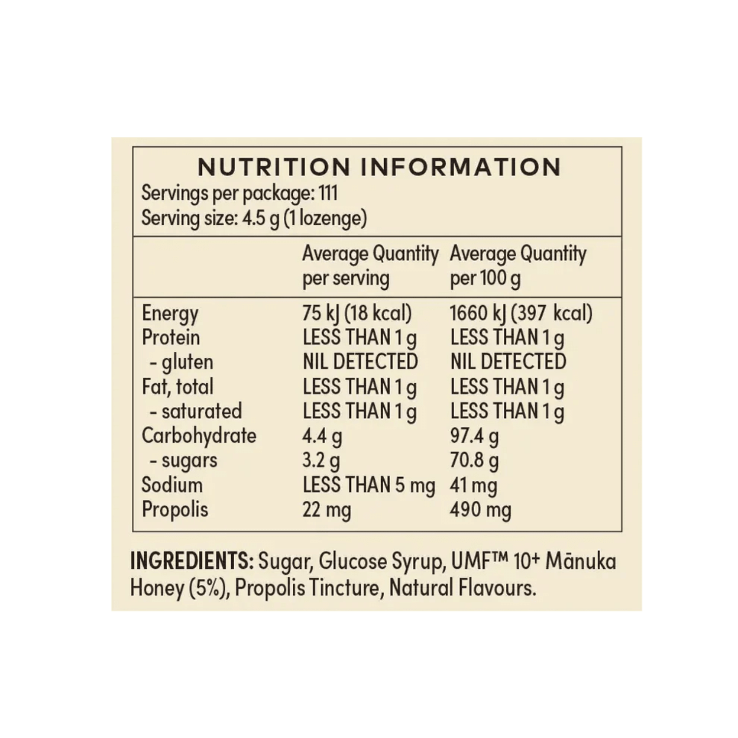 Comvita Manuka Honey Lozenges with Propolis - Lemon Flavour 500g - BeeVitamins
