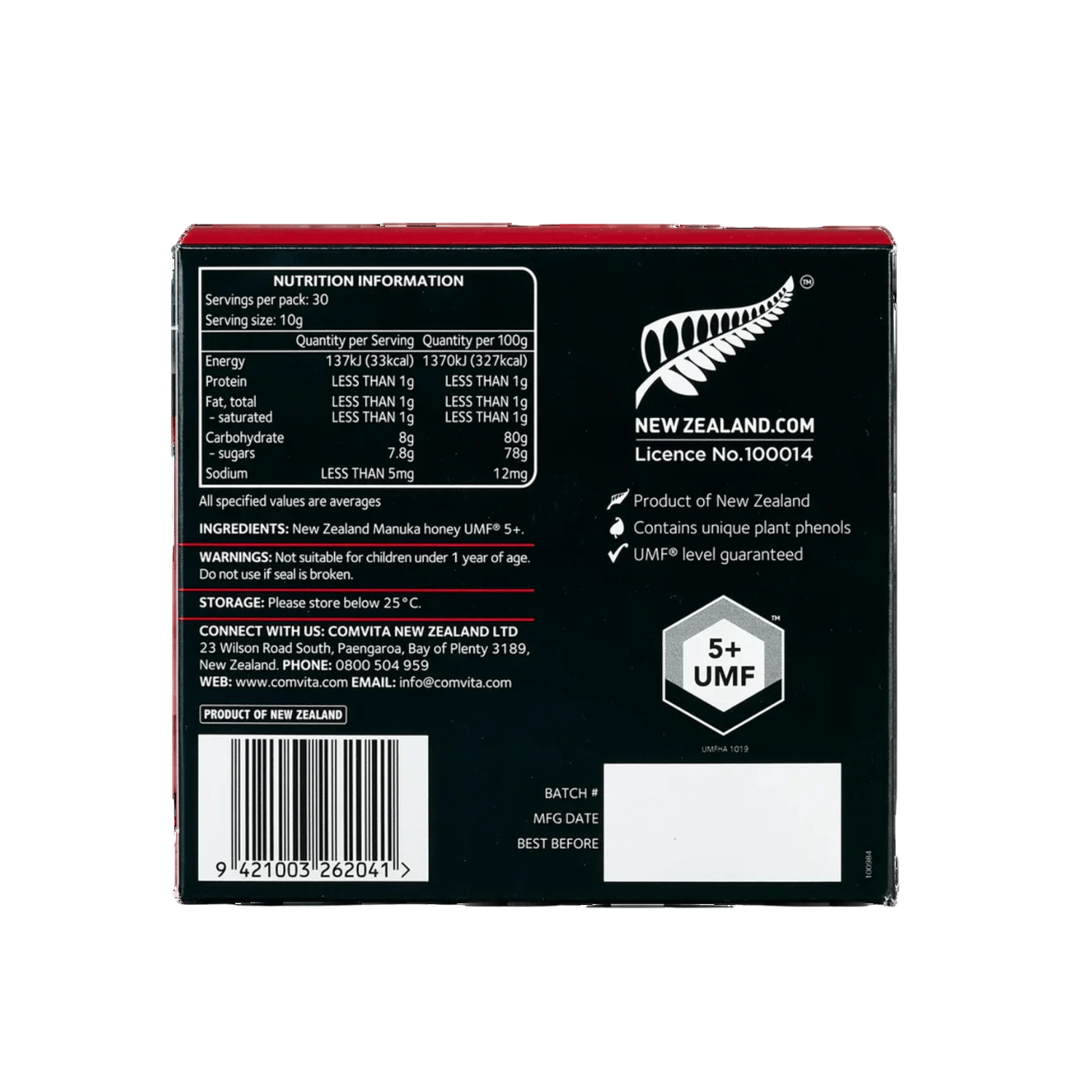 Comvita Manuka Honey On The Go UMF 5+ 10g x 30 Sachets - BeeVitamins