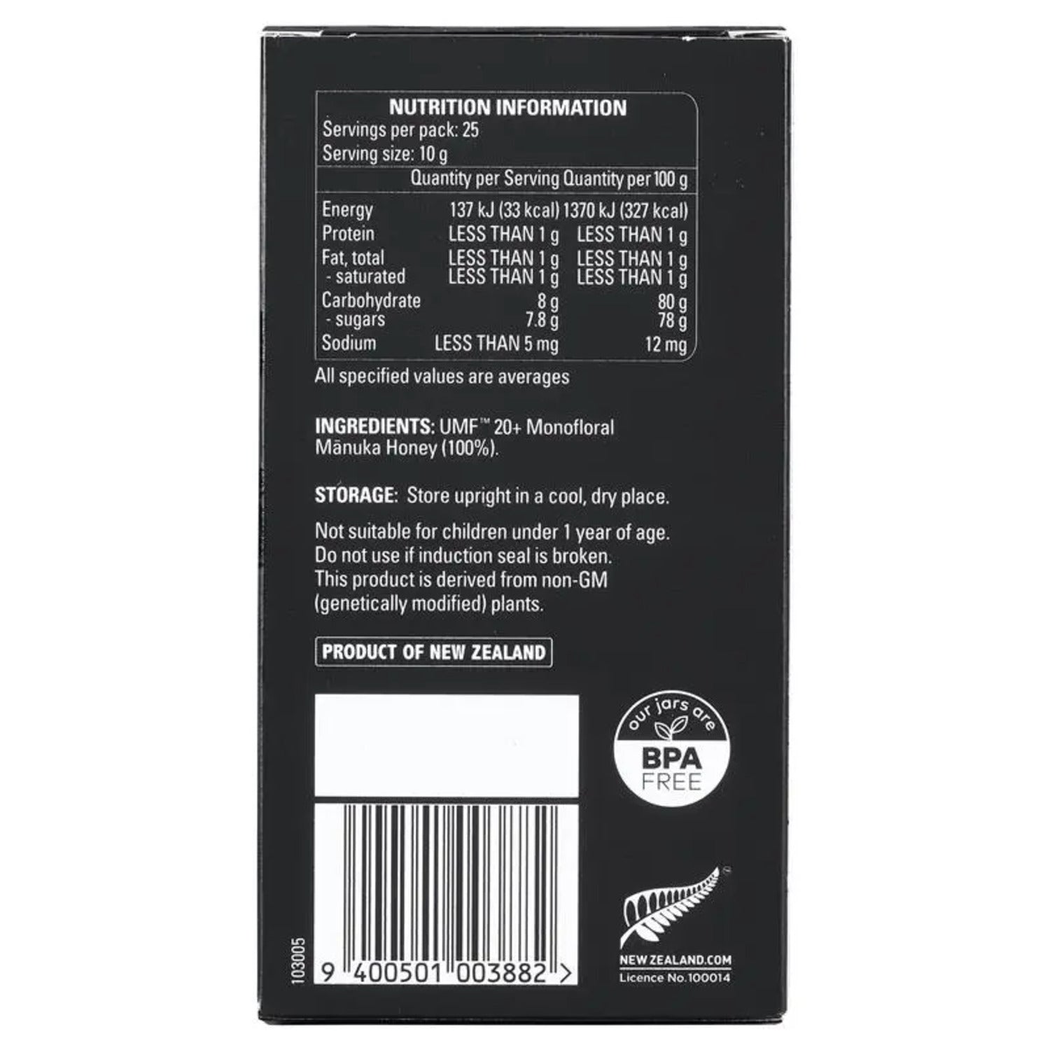 Comvita UMF 20+ 250g Manuka Honey New Zealand - BeeVitamins