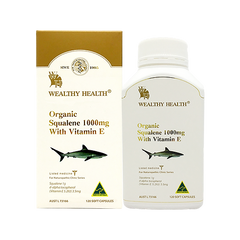 Wealthy Health Organic Squalene 1000mg with Vitamin E 120 Soft Capsules