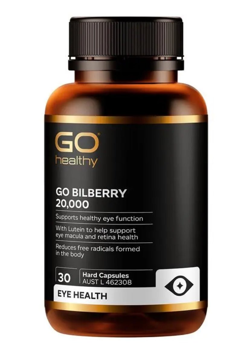 Go Healthy Bilberry 20000mg 30 Vege Capsules - BeeVitamins