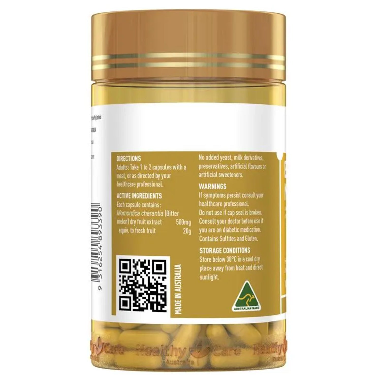 Healthy Care Bitter Melon 100 Capsules - BeeVitamins