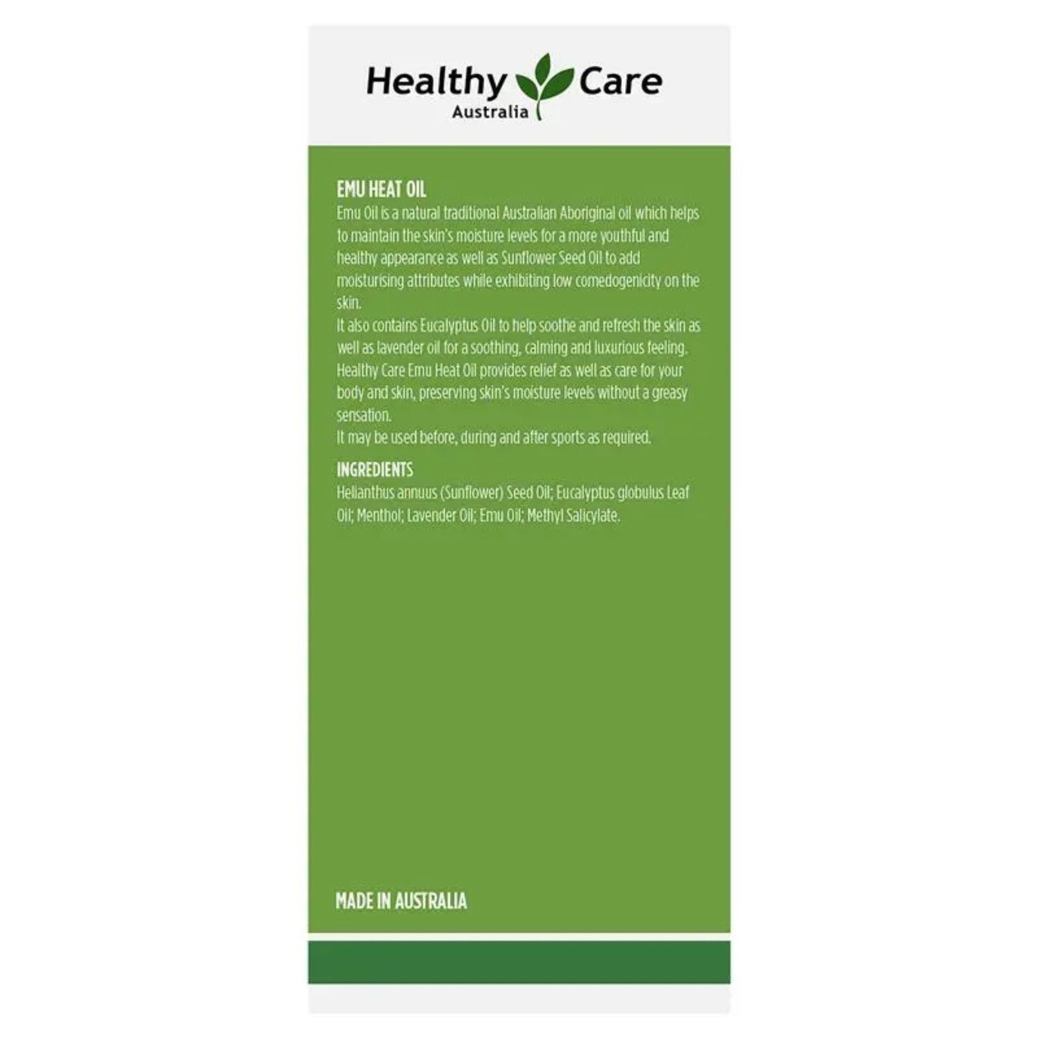 Healthy Care Emu Heat Oil 100ml - BeeVitamins
