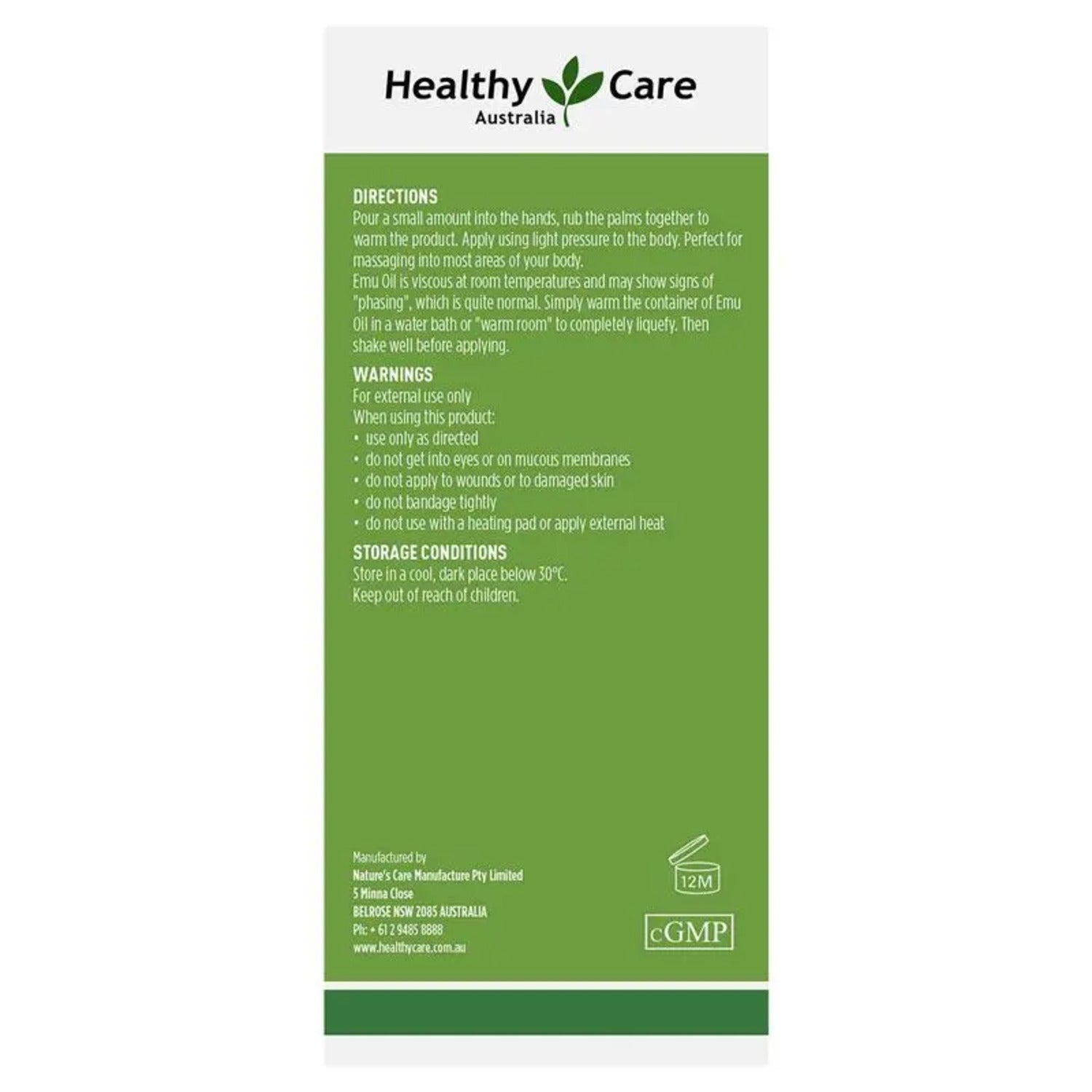 Healthy Care Emu Heat Oil 100ml - BeeVitamins