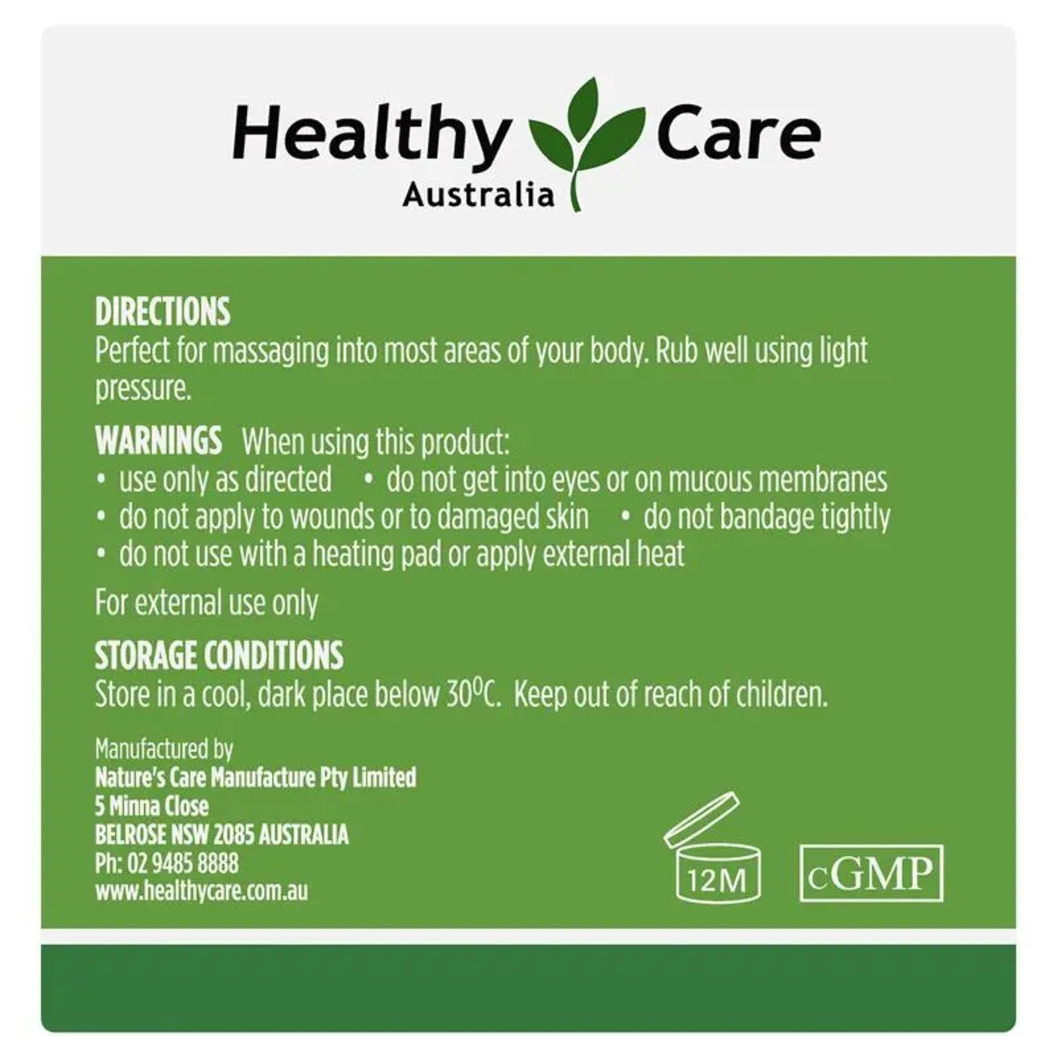 Healthy Care Emu Heat Rub 50g - BeeVitamins