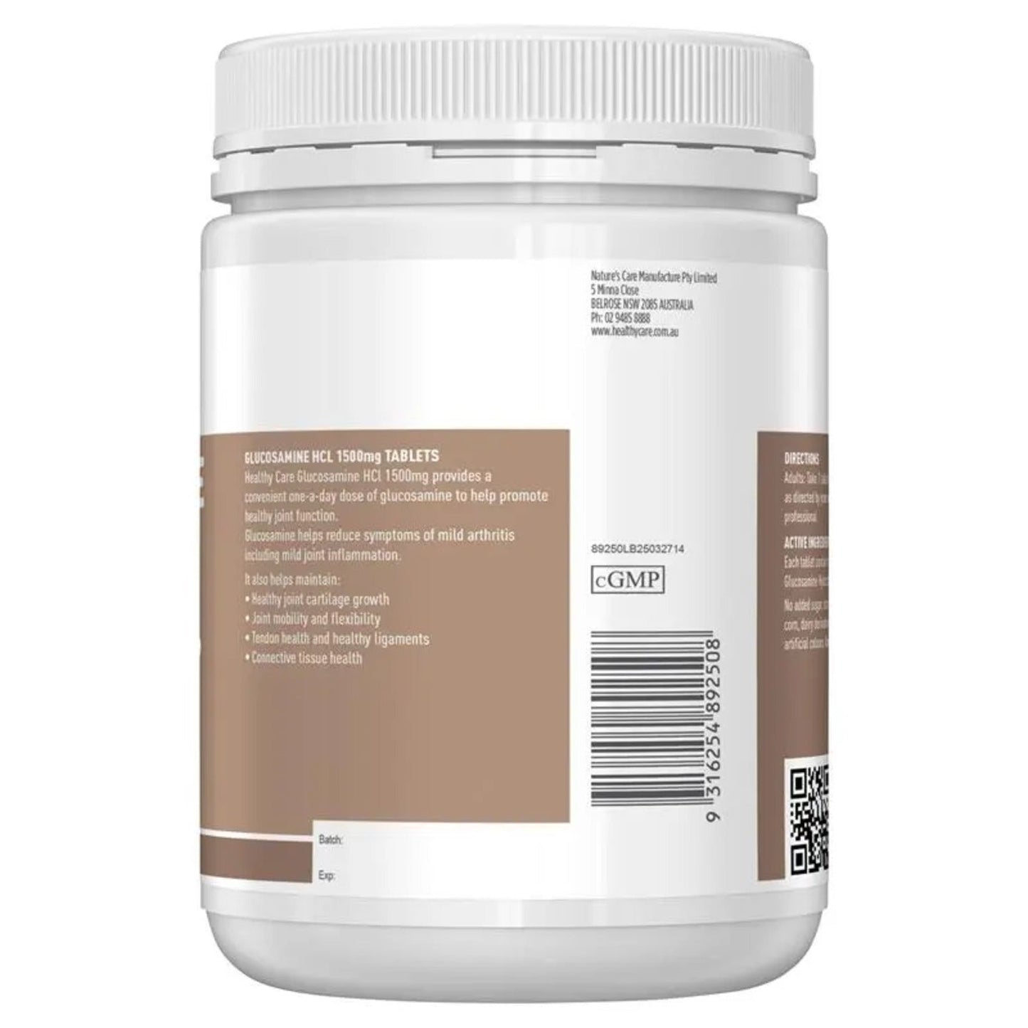 Healthy Care Glucosamine 1500mg 400 Tablets - BeeVitamins