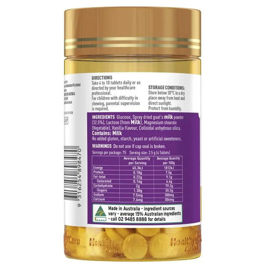 Healthy Care Kids Goat Milk Vanilla 300 Chewable Tablets - BeeVitamins