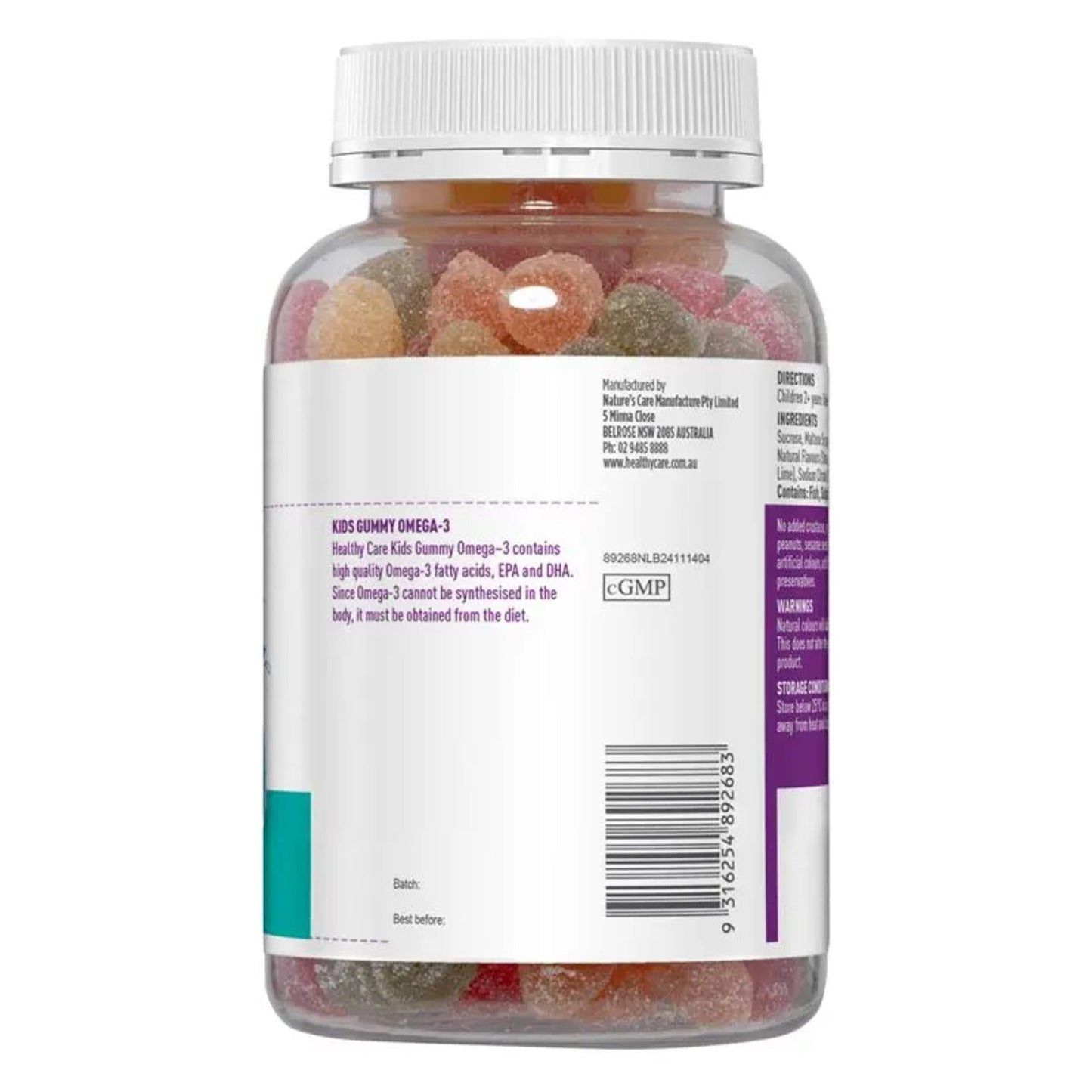 Healthy Care Kids Gummy Omega 3 - 250 Gummies - BeeVitamins