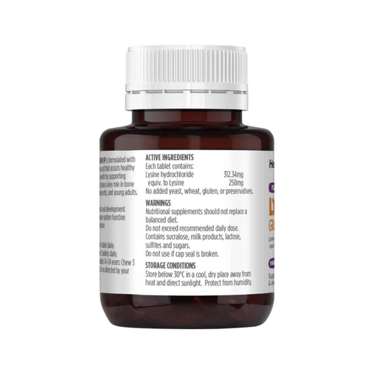 Healthy Care Lysine 60 Chewable Tablets - BeeVitamins