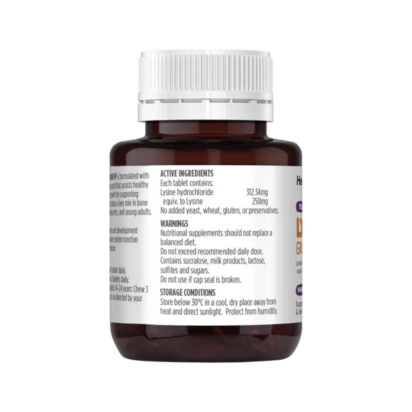 Healthy Care Lysine 60 Chewable Tablets - BeeVitamins