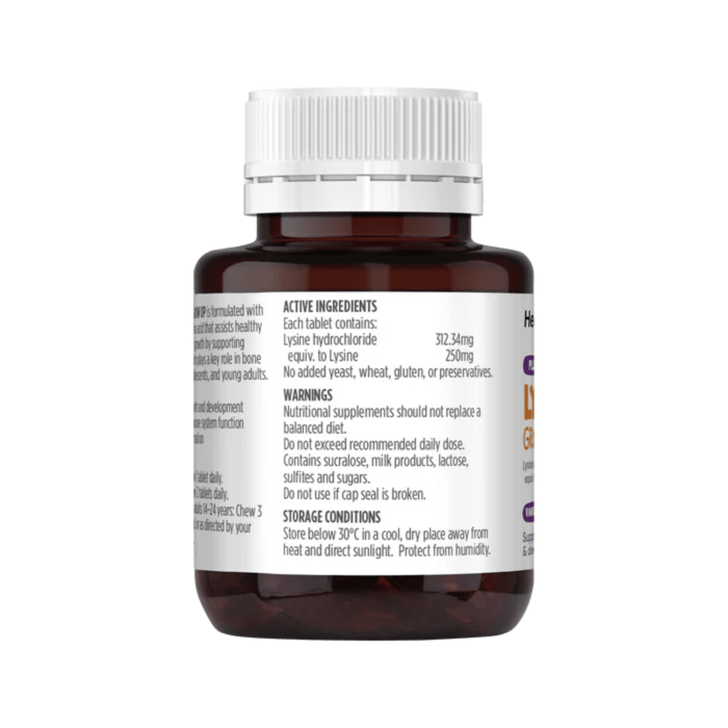 Healthy Care Lysine 60 Chewable Tablets - BeeVitamins