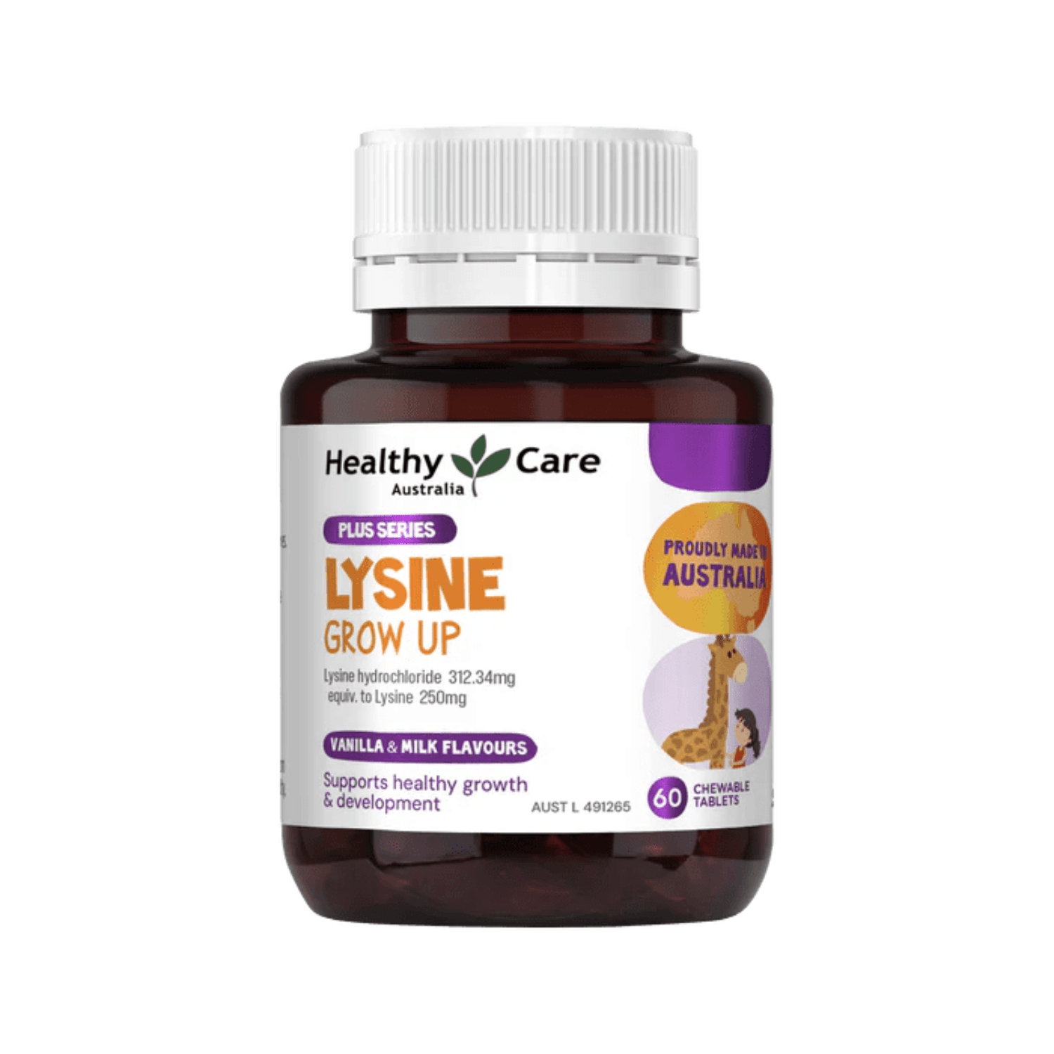 Healthy Care Lysine 60 Chewable Tablets - BeeVitamins