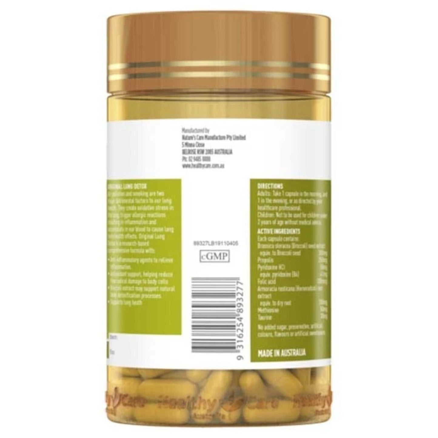 Healthy Care Original Lung Detox 180 Capsules - BeeVitamins
