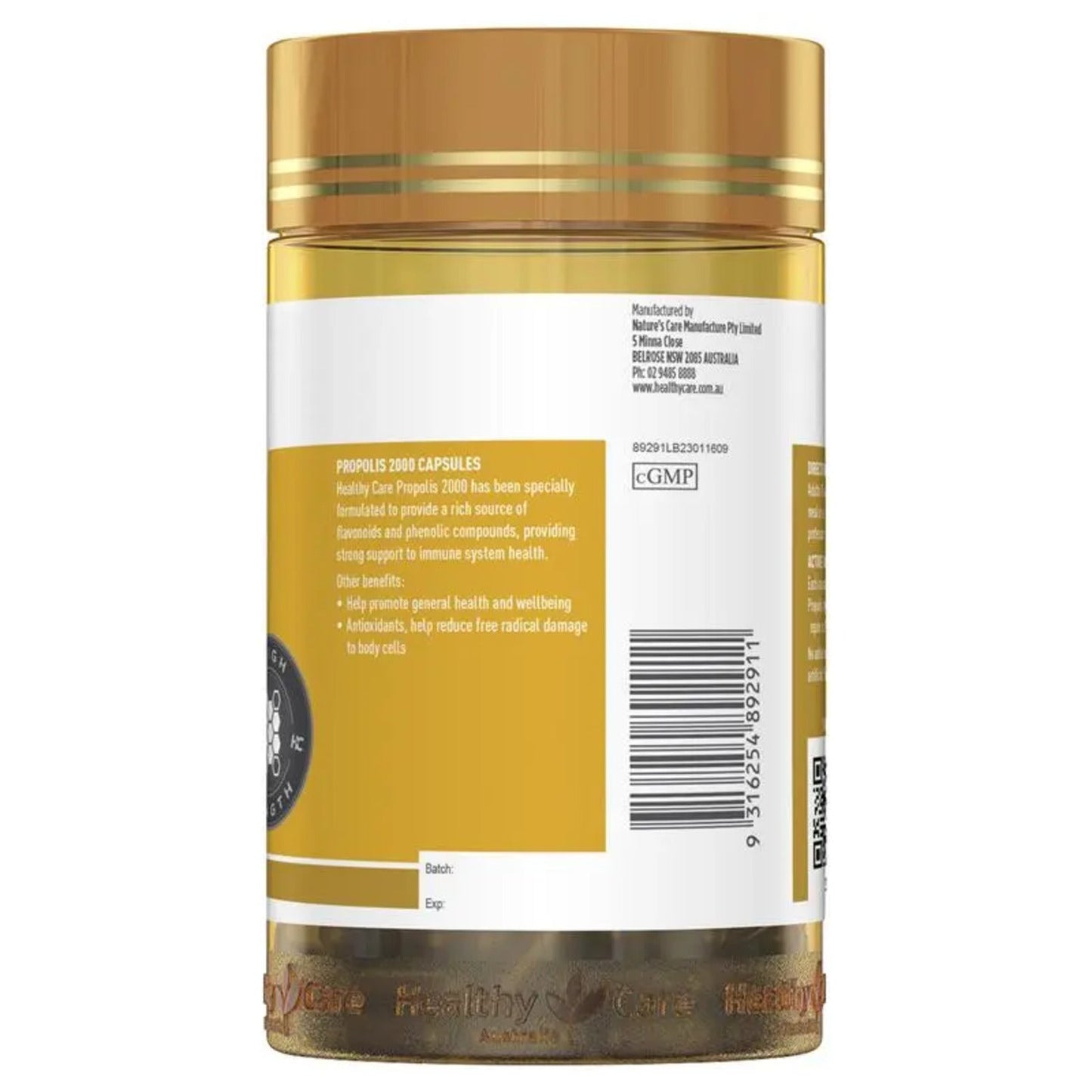 Healthy Care Propolis 2000mg 200 Capsules - BeeVitamins